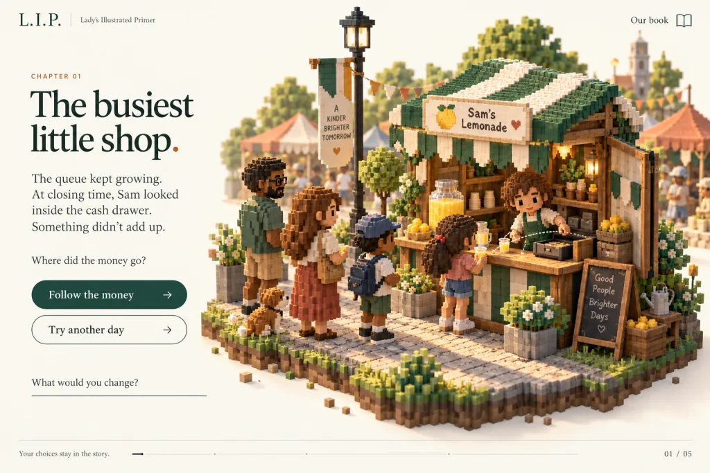 The same concept image, cropped to the lemonade stand.